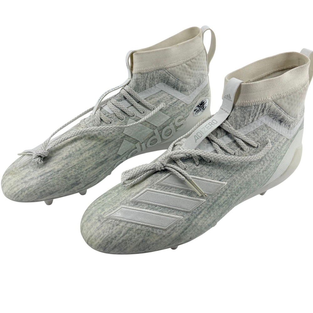 Adidas Adizero Lacrosse Football Cleats Mens 13.5 White Gray High Top (G27039)